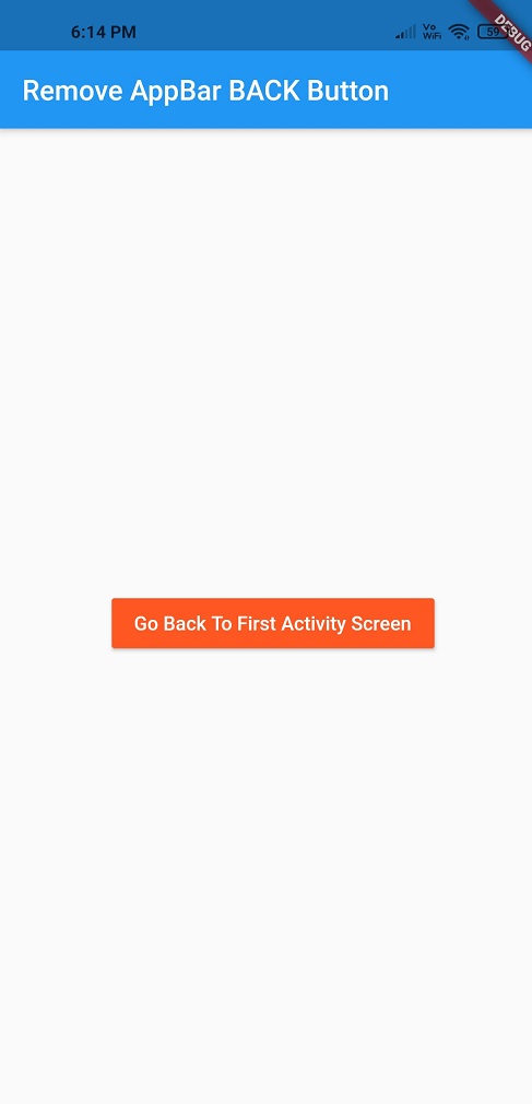 Flutter Remove Back button from appbar