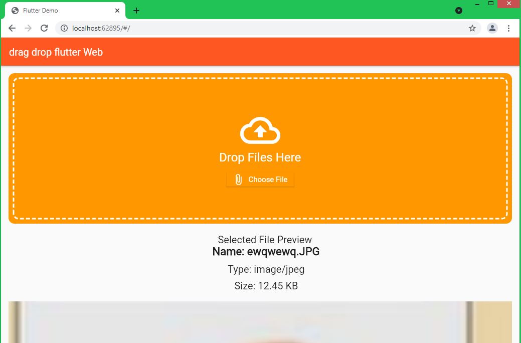 Flutter web file chooser example