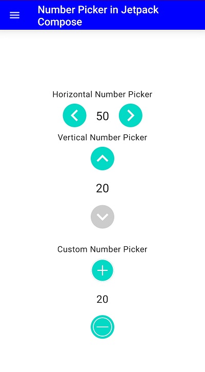 Jetpack compose Number Picker example