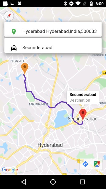 draw route on google map