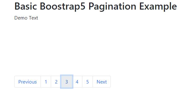 Pagination in HTML with Bootstap5 pagination class