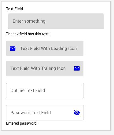 Android jetpack compose Textfield example