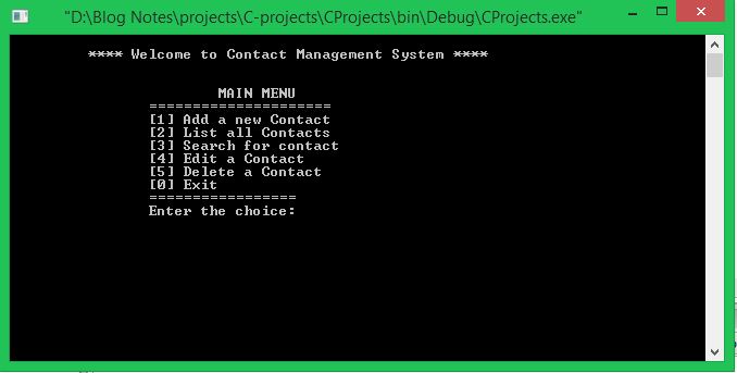 C Beginner Project - Contact Management System
