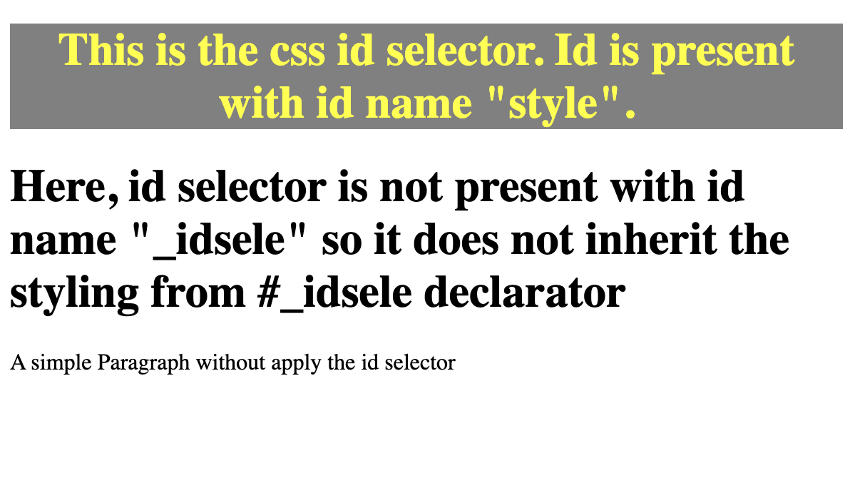 CSS Id selector