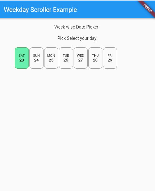 Flutter Datepicker with days in horizontally