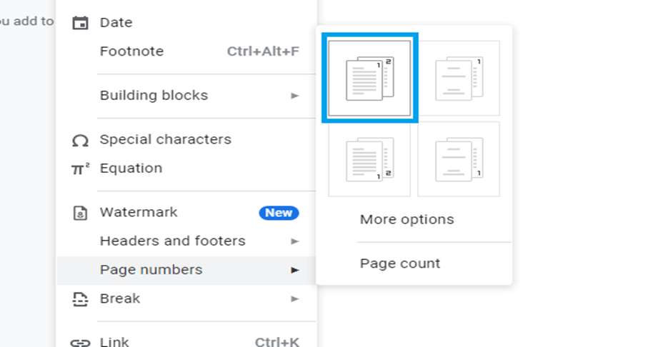 Google doc add page numbers 3