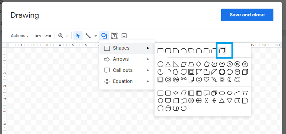 Custom shapes in Google docs