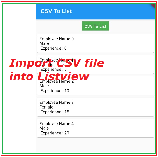 Flutter Import CSV file into listview