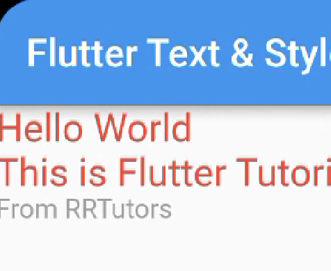 Flutter Text and Style