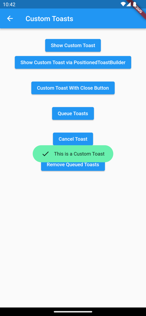 Flutter Custom Toast with icon