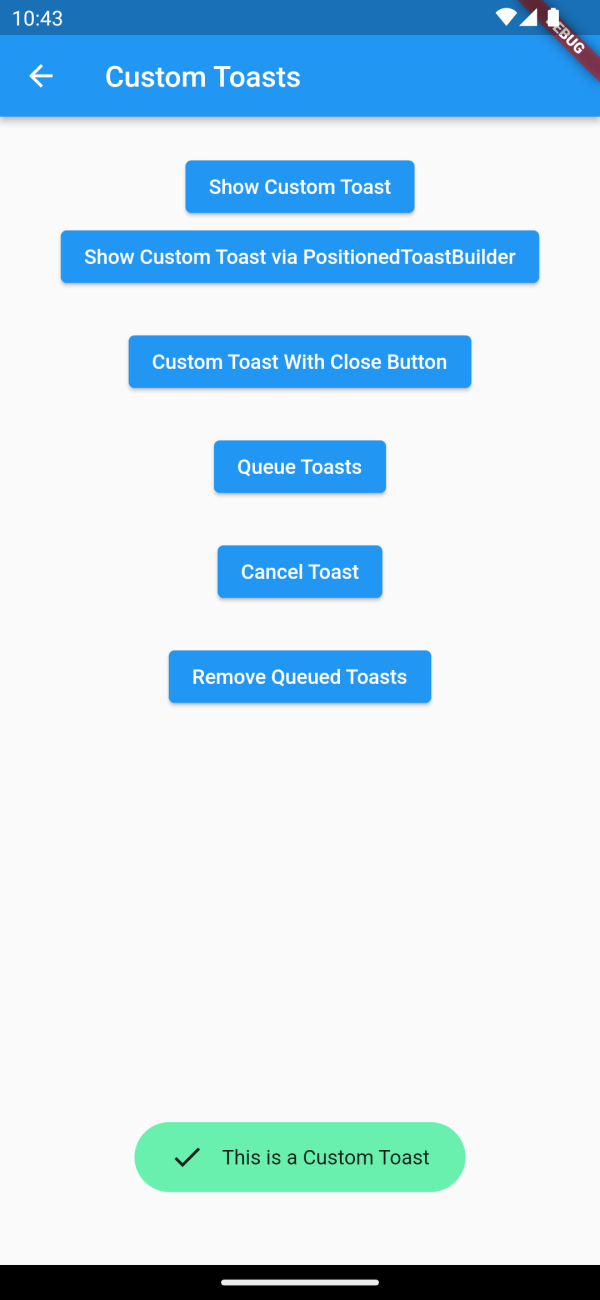 Flutter Custom Toast with icon 3
