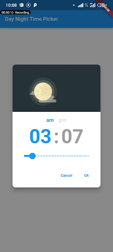 Flutter Time picker with day night animation theme