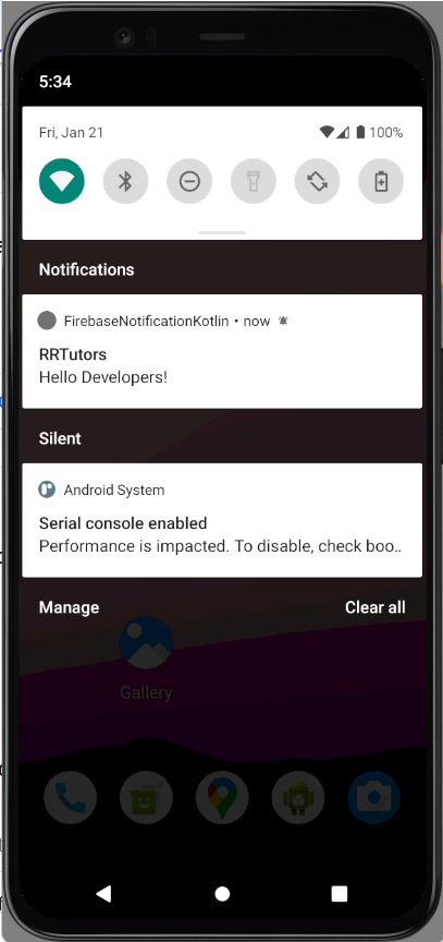 Android FCM Integration and send Push notification from fcm console 15