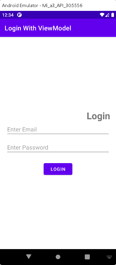 Jetpack Android View Model Login page