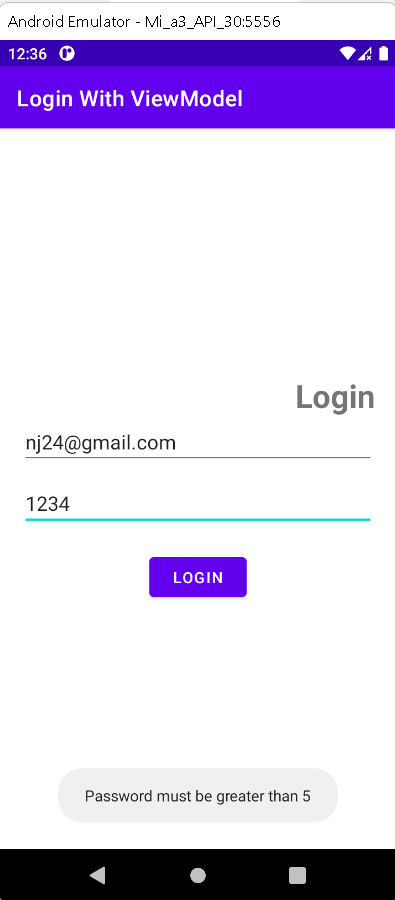 Jetpack Android View Model Login page 4