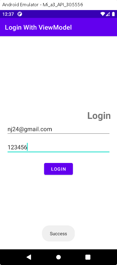 Jetpack Android View Model Login page 5