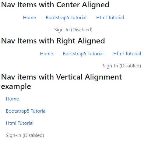 Bootstrap5 align nav items