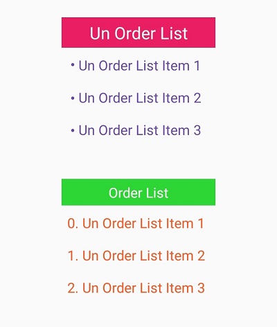Order List Android TextView