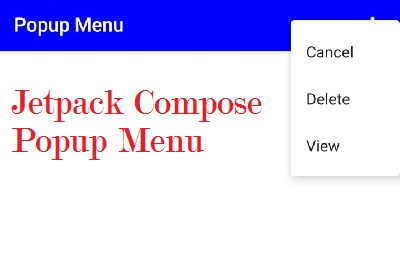 Jetpack Compose Popup Menu(Overflow Menu)