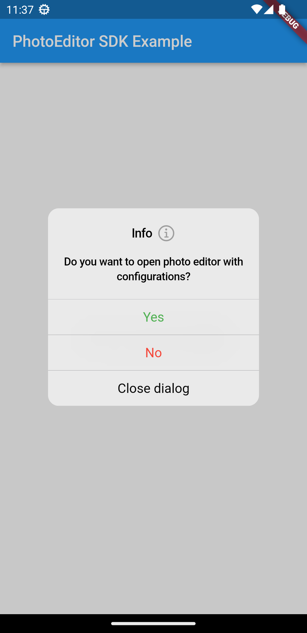 Photo Editor Flutter example