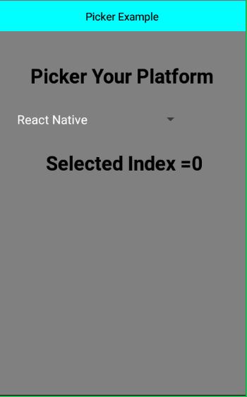 React Native Picker
