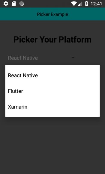 Display Picker in React NAtive