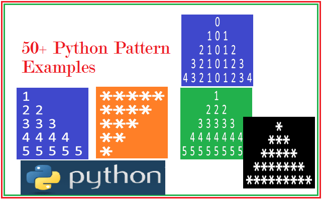 python pattern examples - star patterns, number patterns