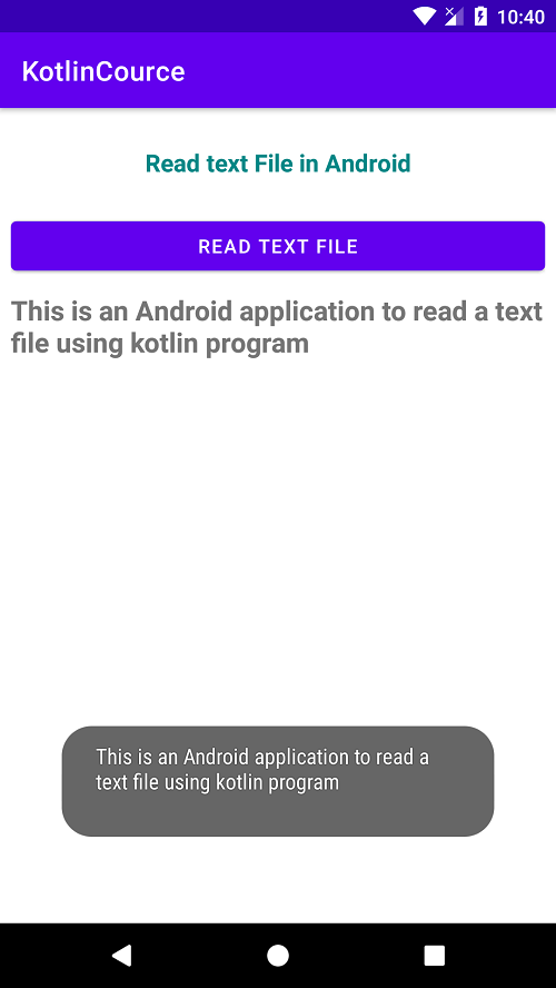 Read Text file in android example using kotlin
