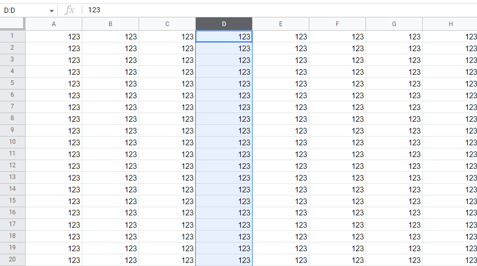 How to select a cell, row, column, cell range, and all cells in Google Sheets3