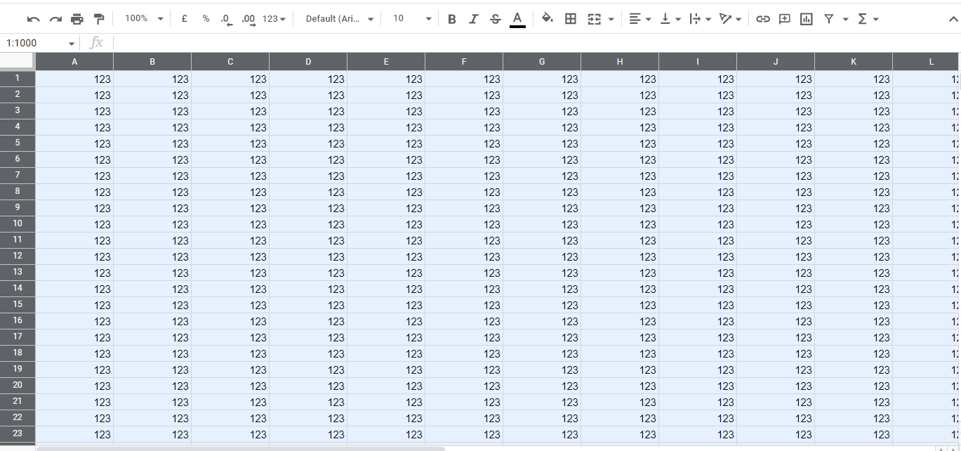 How to select a cell, row, column, cell range, and all cells in Google Sheets6