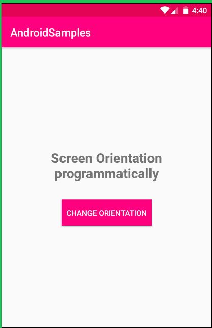 Screen Orientation Android